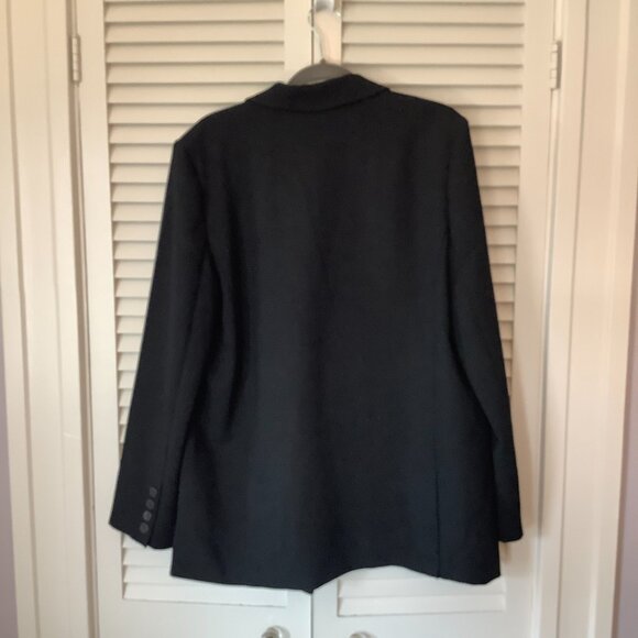 Anthropologie Maeve Double-Breasted Blazer 12 oversized black boxy - Picture 8 of 13